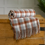 Rust Check Faux Cashmere Throw | Multi Colour