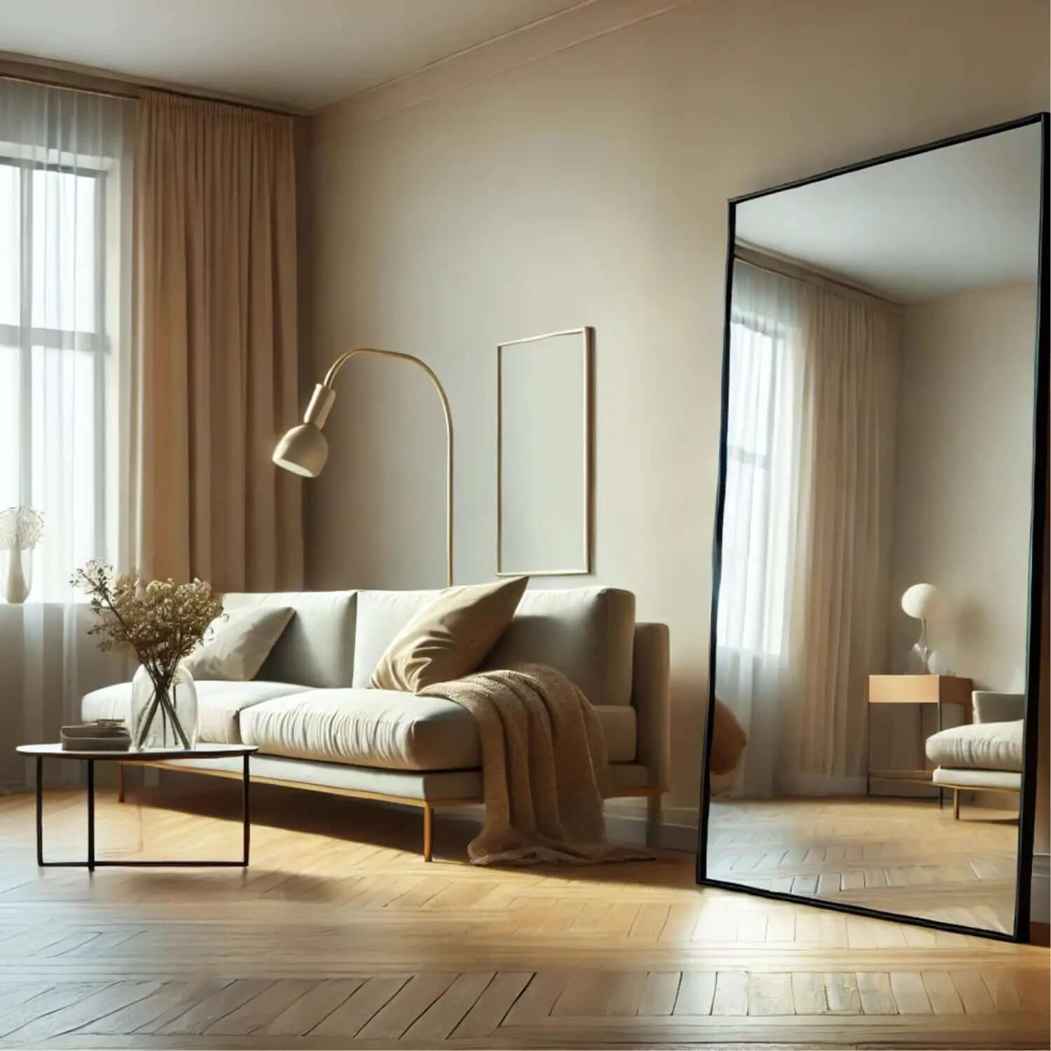 Takara - Black Metal Rectangle Mirror | 180cm x 105cm