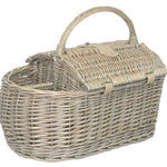 Wicker Boat Shape Fitted Picnic Basket | 2-Person | White