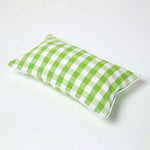 Block Check Cotton Gingham Cushion Cover | 30cm x 50cm | Green