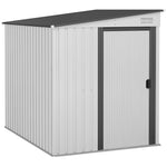 7 X 5ft Garden Shed W/ Foundation Lean To Metal Tool Shed