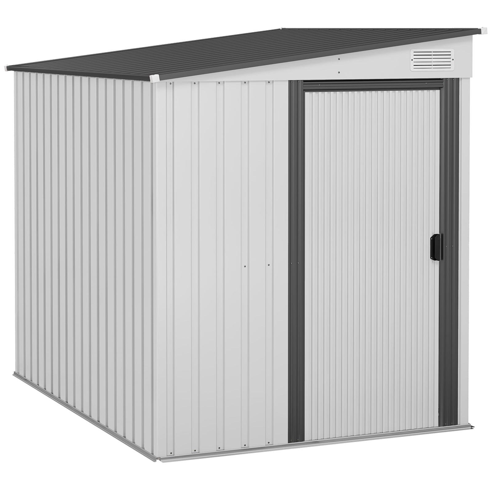 7 X 5ft Garden Shed W/ Foundation Lean To Metal Tool Shed