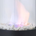Round Freestanding Tabletop Ventless Ethanol Fireplace With Glass Screen