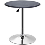 Adjustable Round Bistro Bar Table, Pu Leather Top