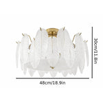 48cm Dia Frosted Glass Feather Lampshade Ceiling Light Modern Pendant Fixture