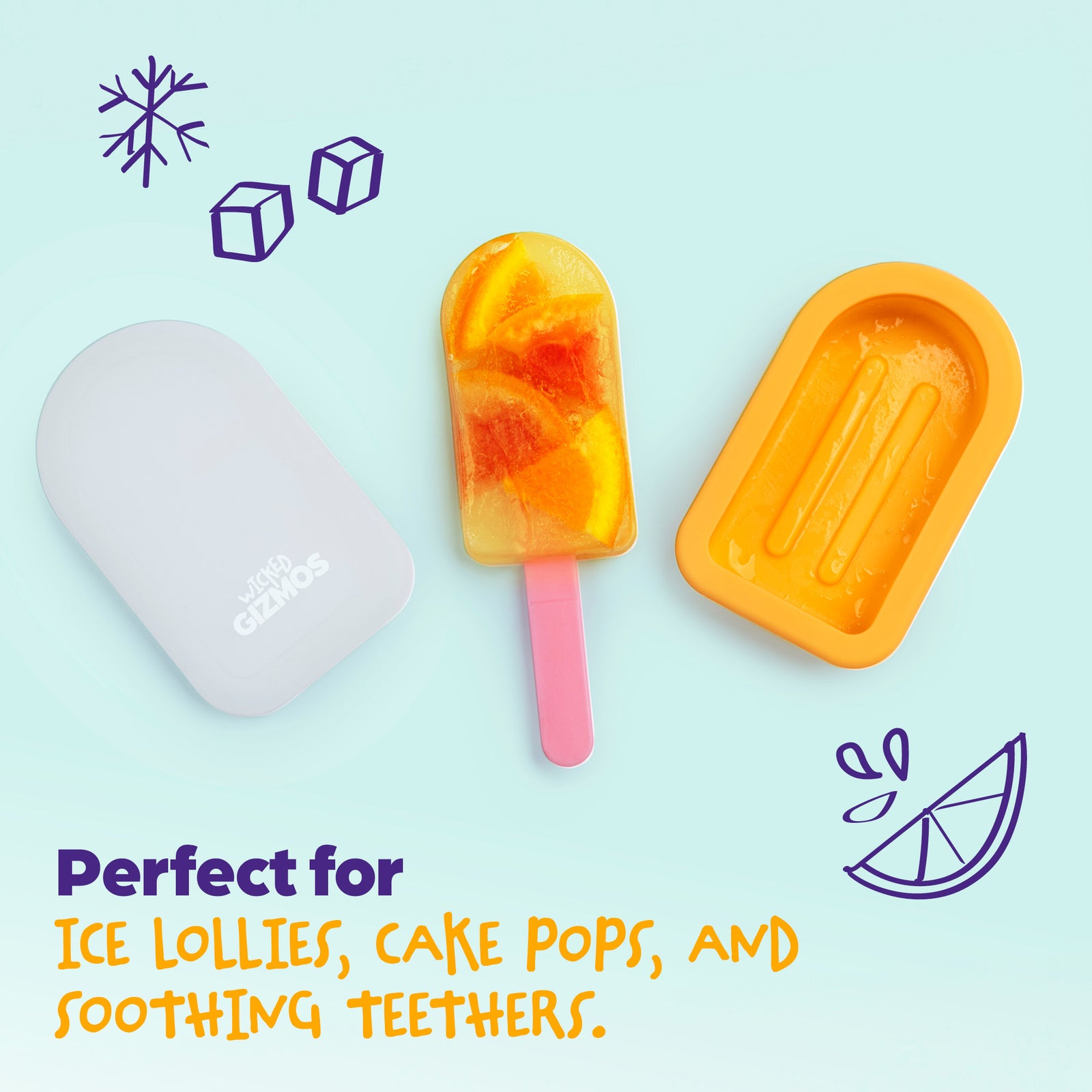 4 Ice Lolly Moulds With Sticks