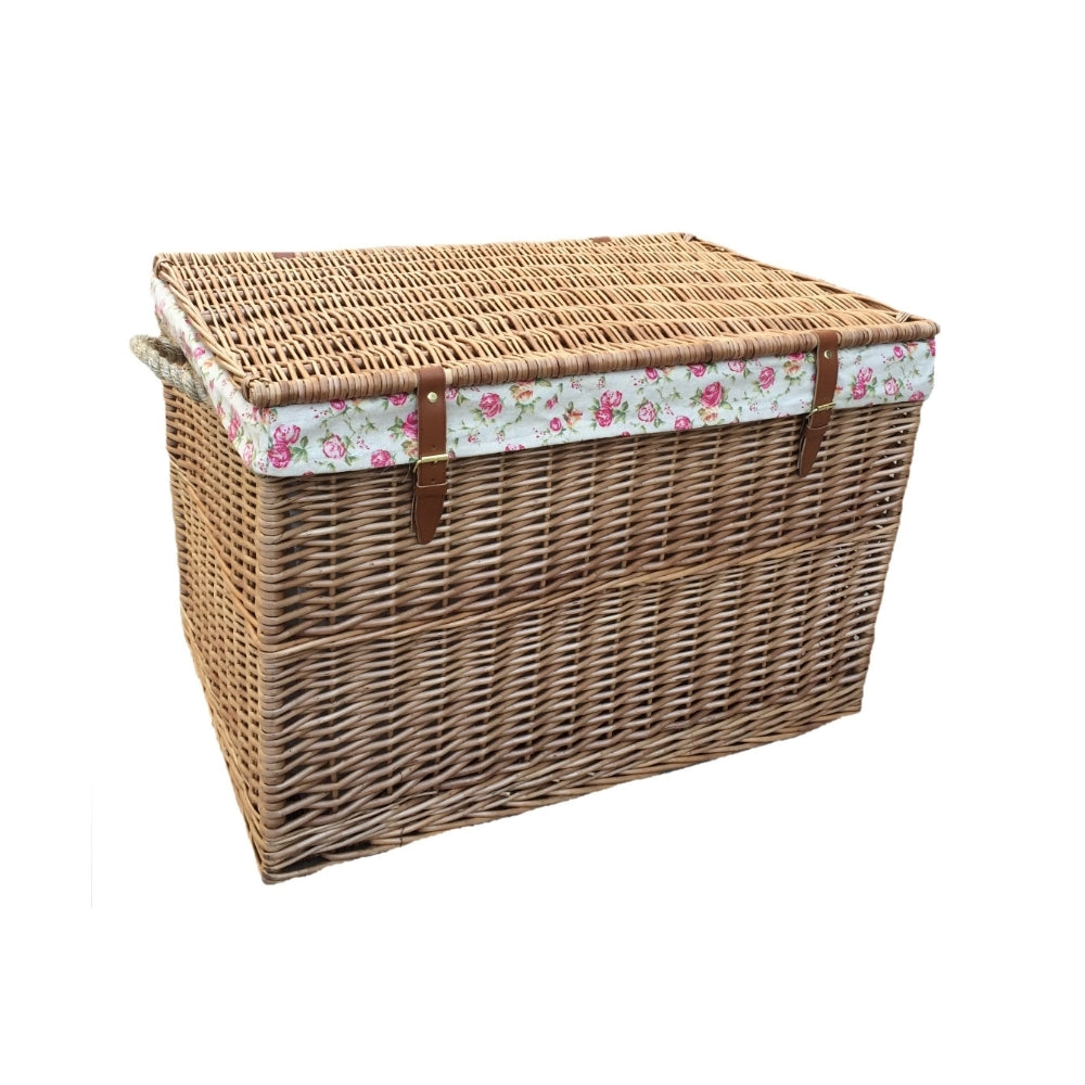 Wicker Large Light Steamed Storage Hamper | Pink