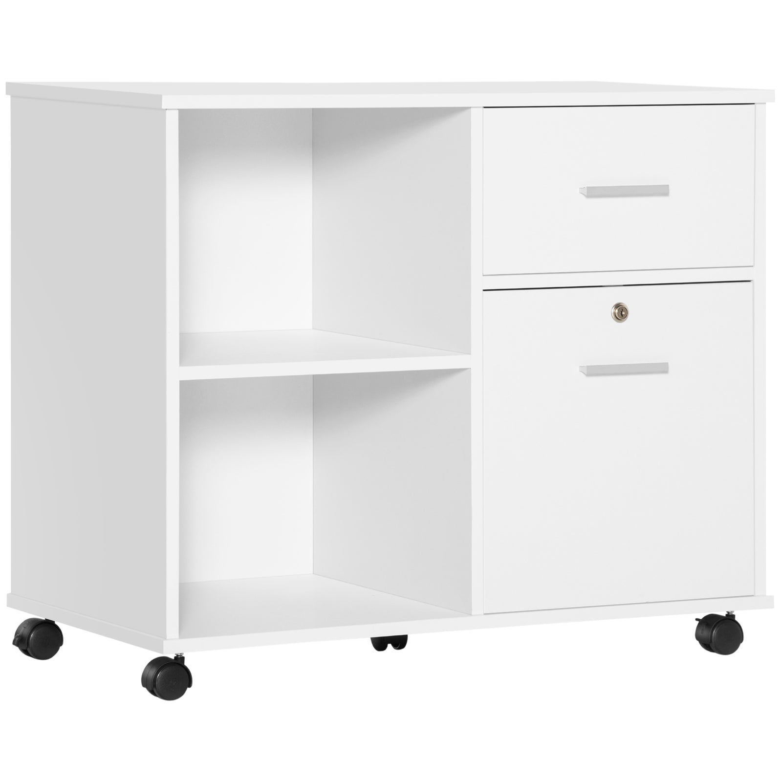 Filing Cabinet Mobile Printer Stand Drawer For A4 Size Files | One Size | White
