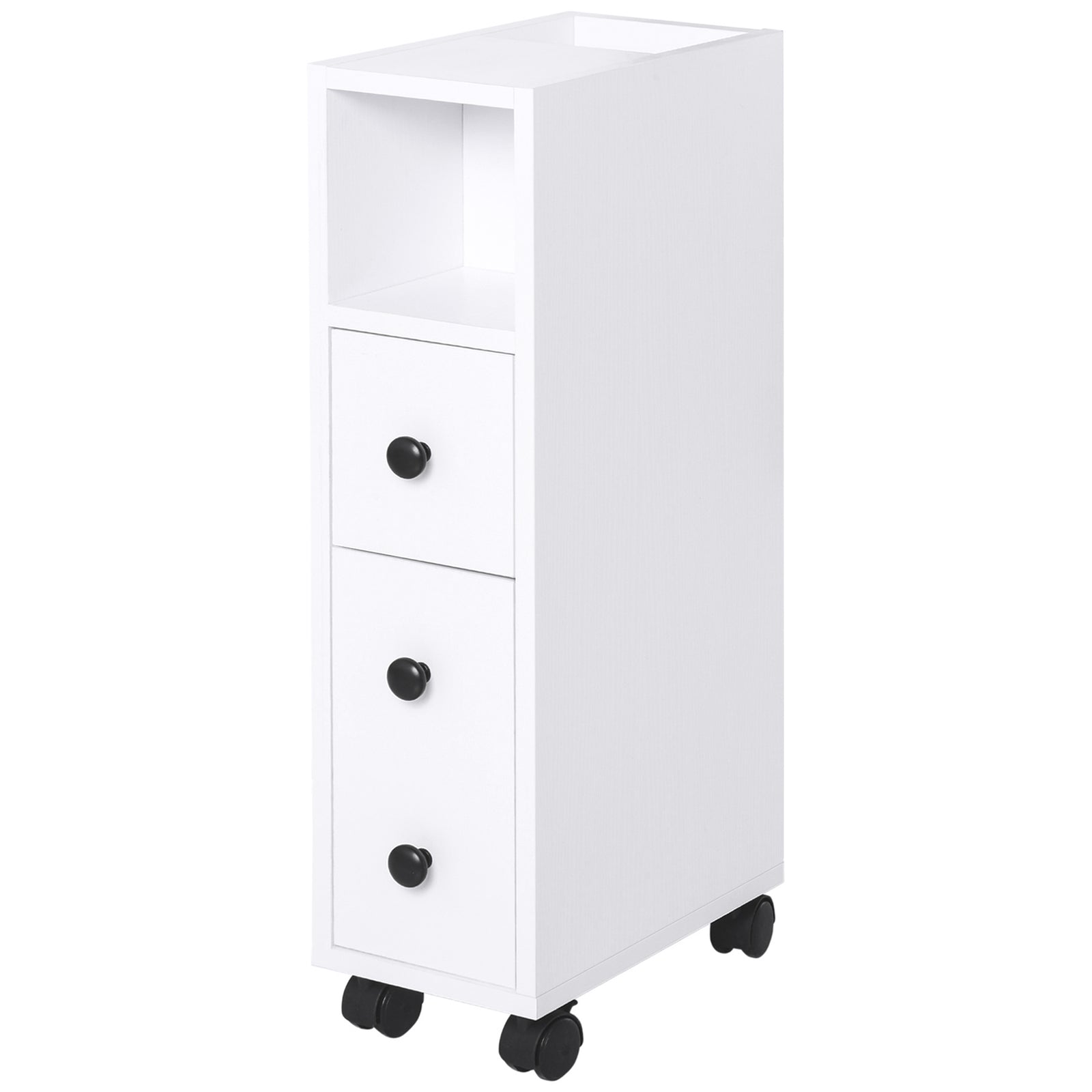 Slimline Bathroom Storage W/ 2 Drawers Wheels