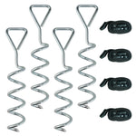 SPORTNOW 4pcs Trampoline Anchor Kit, 32 Cm Galvanised Trampoline Stakes