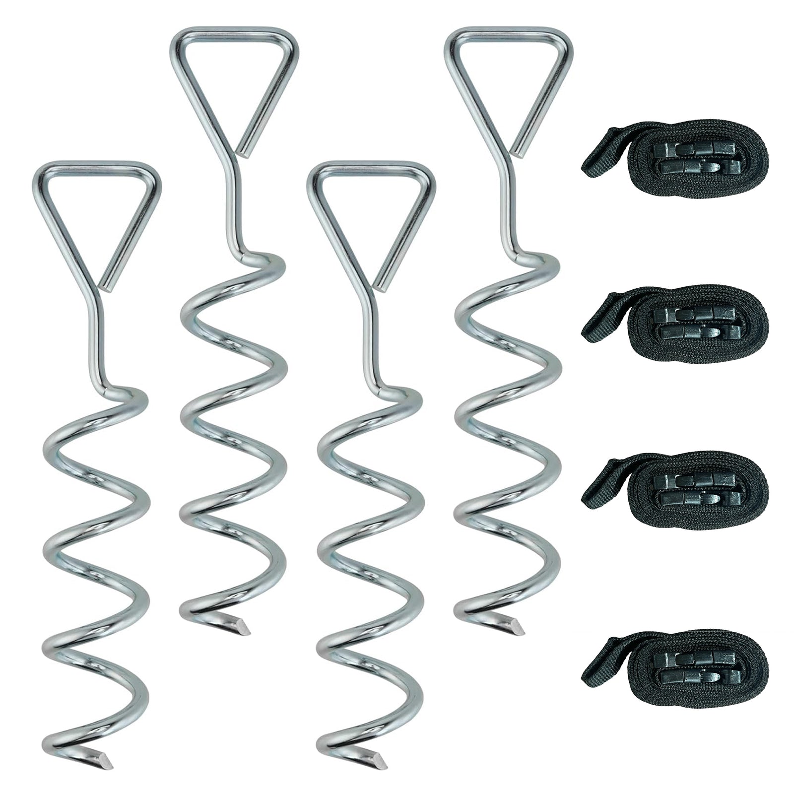 SPORTNOW 4pcs Trampoline Anchor Kit, 32 Cm Galvanised Trampoline Stakes