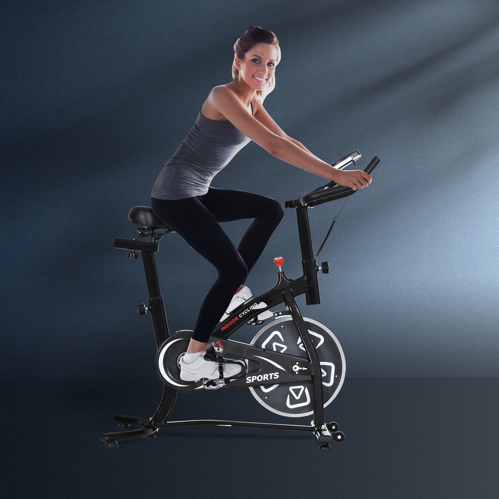 Exercise Bike Indoor Cycling With Lcd Monitor - Black | Black