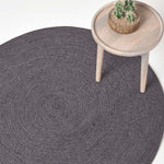Handmade Woven Braided Rug | 120cm | Grey