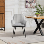 Set Of 2 Carrara Velvet Dining Chairs | Silver