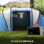 2 Bedroom Camping Tent With Living Area, 3000mm Waterproof | Blue
