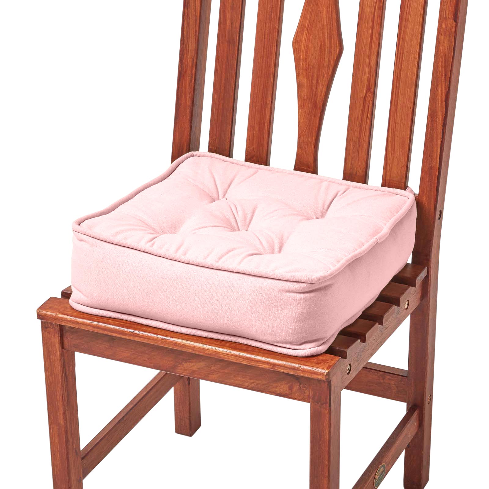 Cotton Dining Chair Booster Cushion | 40cm x 40cm | Pink
