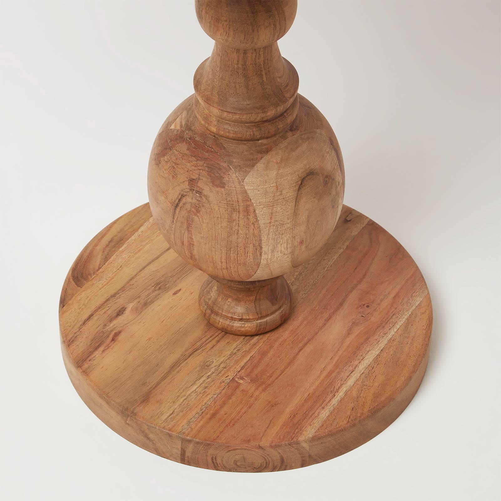 HOMESCAPES Pillar Solid Acacia Wood Side Tables – Set Of 2