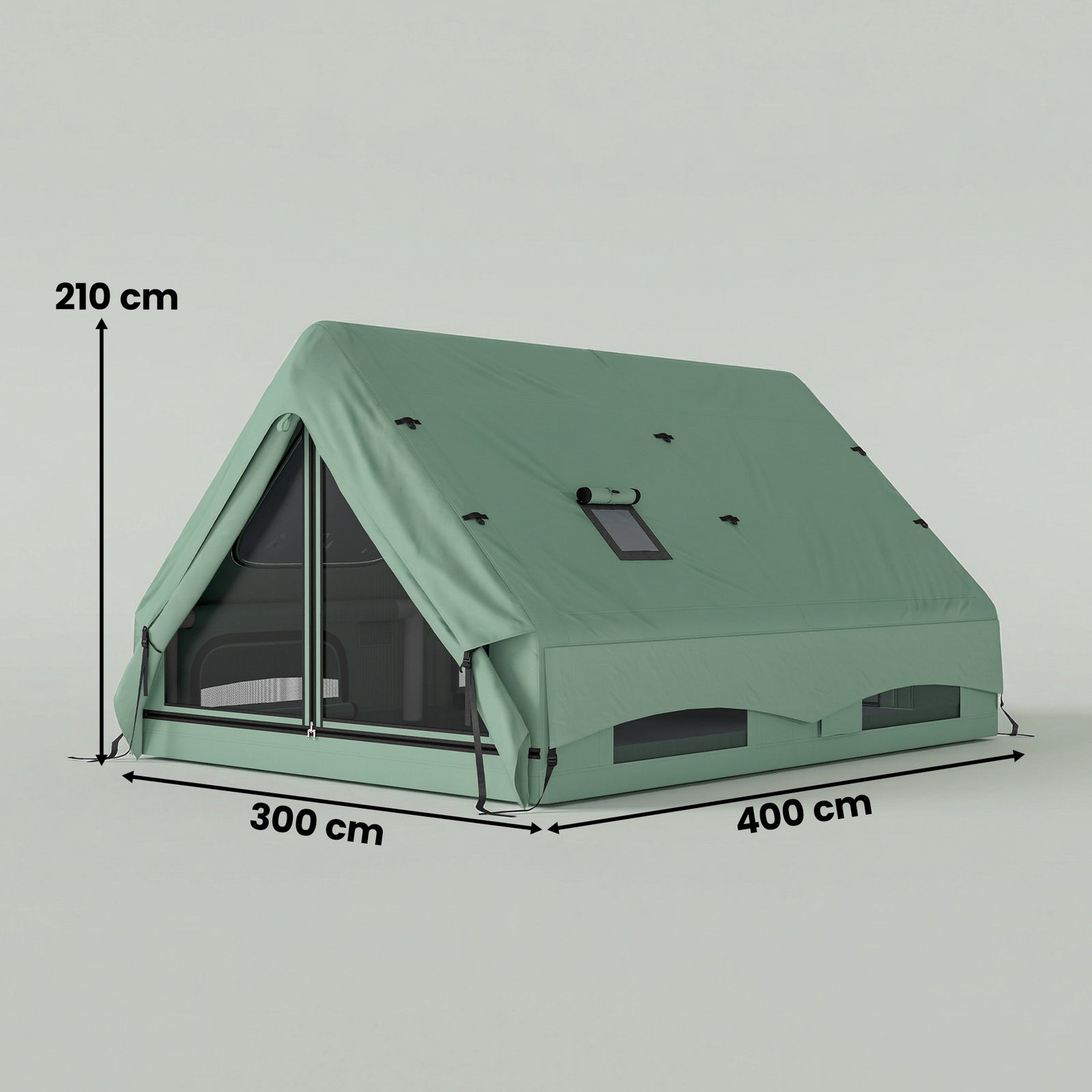 Inflatable Tent, 4 Season Hot Tent 10000mm Waterproof | Green
