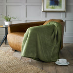 Snuggle Touch Microfibre Supersoft Fleece Throw | 140cm x 180cm | Olive