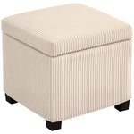 40cm Ottoman Storage Box With Removable Lid, Foot Rest | Beige