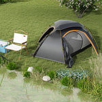 Camping Tent Dome Tent With Removable Rainfly For 1-2 Man | Dark Gray