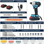21v Cordless Brushless Impact Driver 2 Battery 1/4" Electric Wrench | Blue