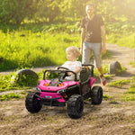 12v Kids Ride On Car, Electric Truck W/ Remote, Four Suspension Wheels | Pink