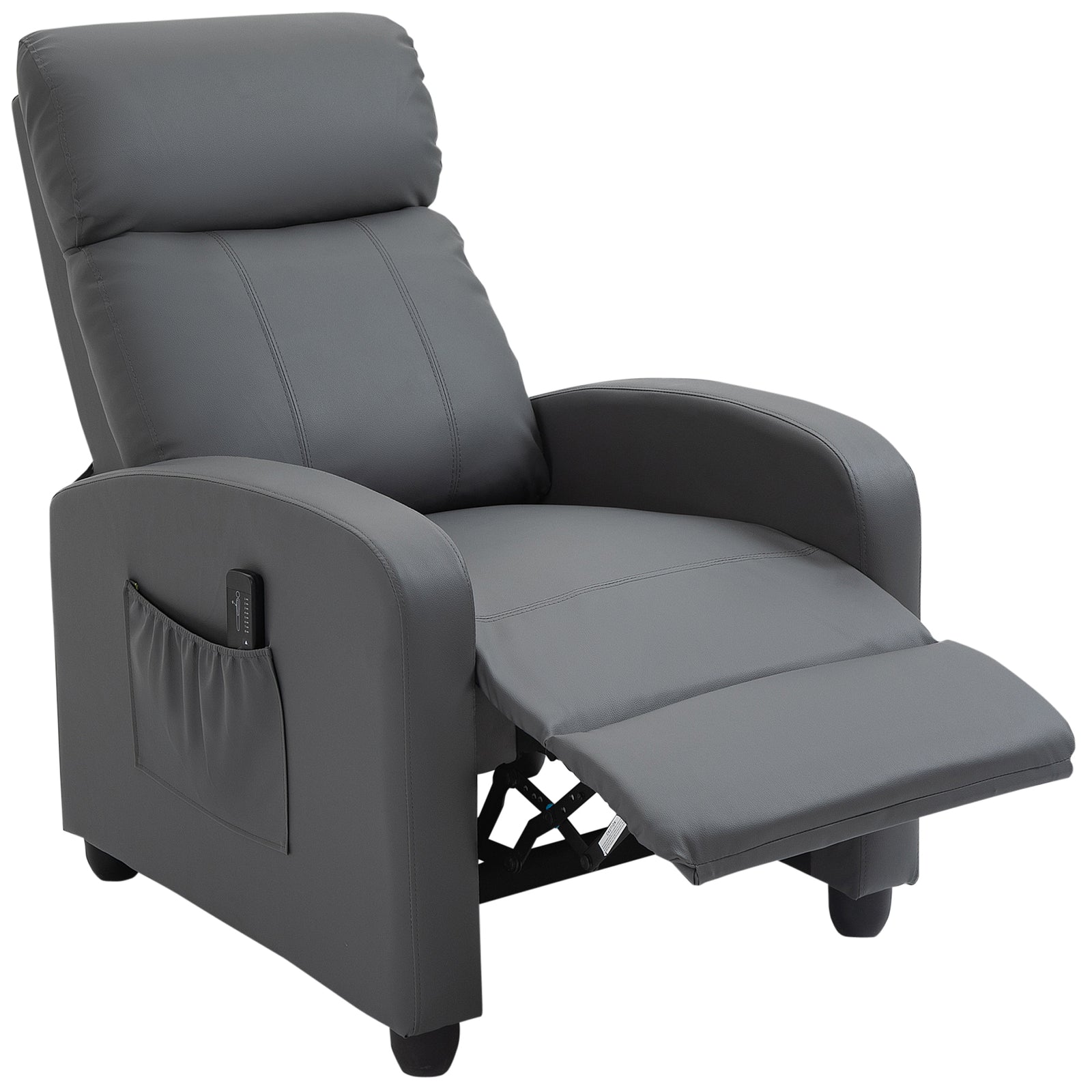 Recliner Sofa Chair Pu Leather Massage W/ Remote | Gray