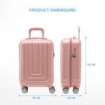 55x35x20cm Cabin Carry Bag Hard Shell Suitcase 100+ Airline Approved | Cabin | Rose Gold