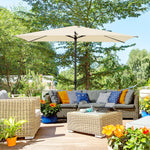 2.58m Aluminium Garden Parasol Sun Umbrella | Beige