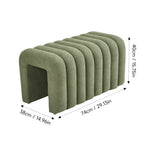 Modern U-shaped Upholstered Footstool Accent Stool | Green