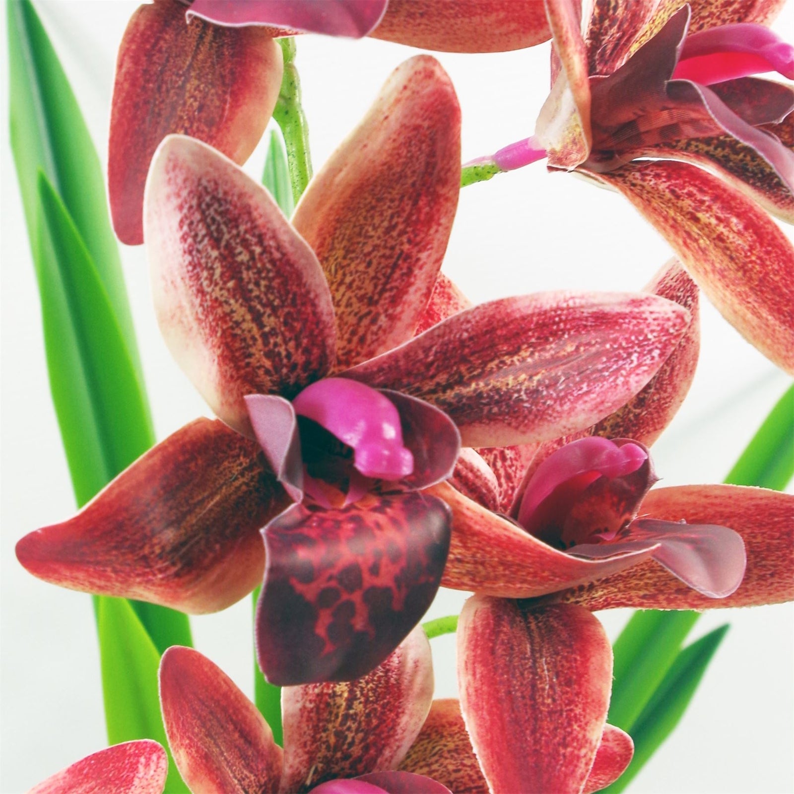 50cm Large Dark Pink Artificial Orchid In Ceramic Planter