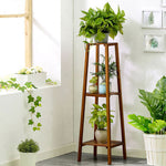 Vintage 3-tier Solid Wood Plant Stand Indoor Plant Display Shelf Rustic Wooden Flower Holder