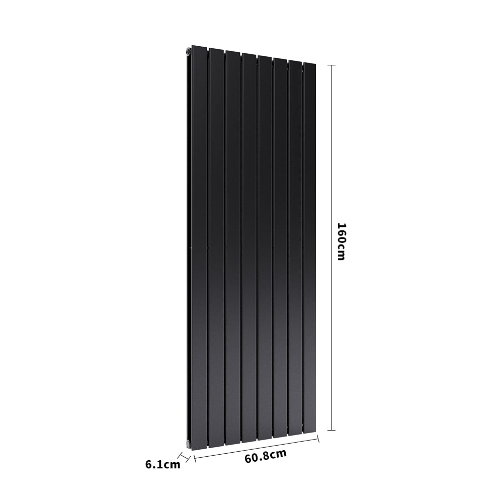 Living and Home Steel Smoke Grey Vertical Tall Radiator With Double Panel