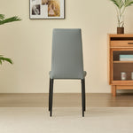 Miami Dining Table With 4 Emily Leather Chairs | Grey