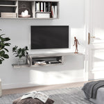 Wall Mounted Media Console Floating Shelf | Gray