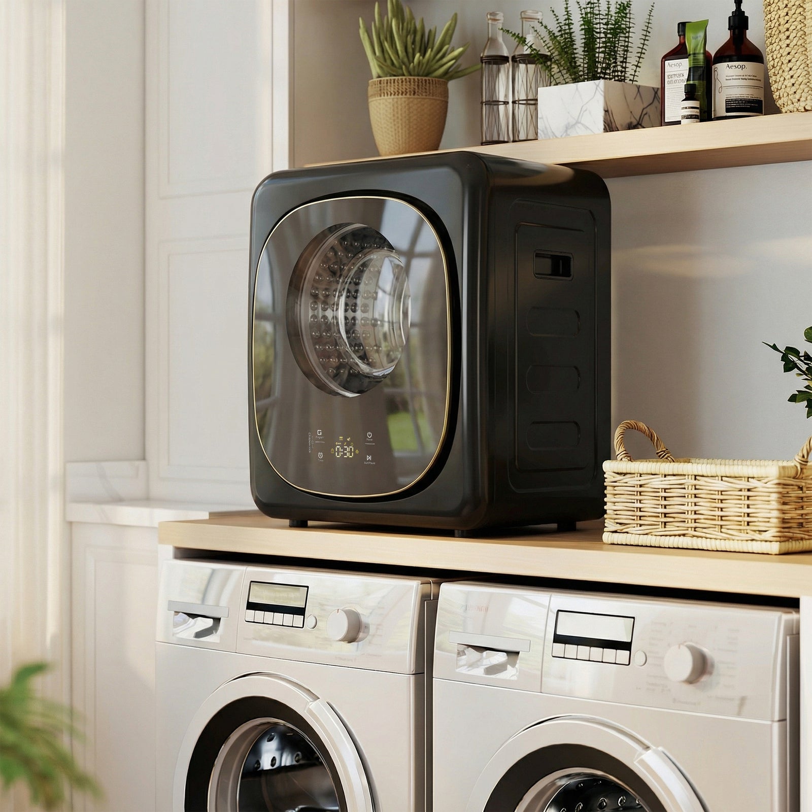 Compact Dryer Machine With 5 Modes, 4kg Small Tumble Dryer | Black