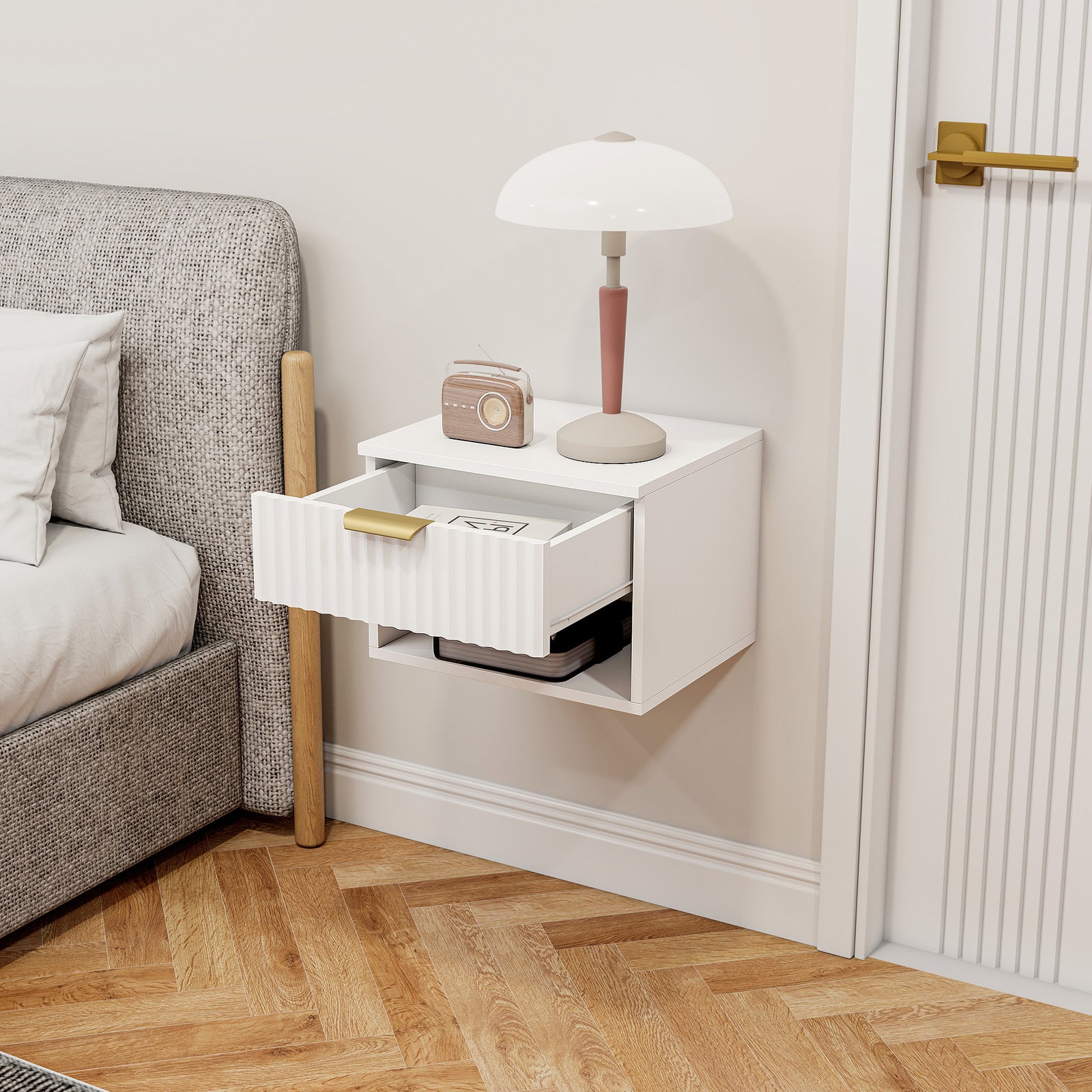 Floating Nightstands Set Of 2, Modern Wall Mounted Bedside Tables