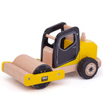 Wooden Yellow Road Roller Toy, Features Movable Parts