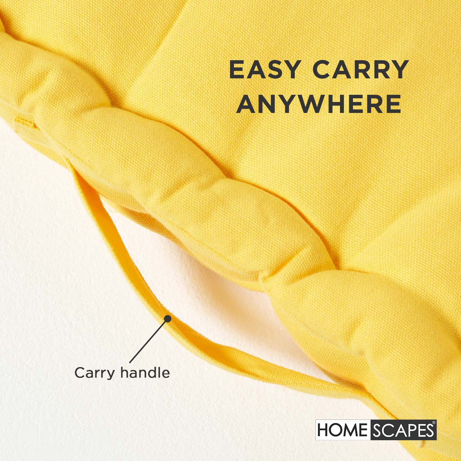 Cotton Plain Floor Cushion | 50cm x 50cm | Yellow