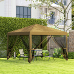 Heavy Duty Pop Up Gazebo With Removable Mesh Sidewall | Khaki