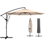 3 M Cantilever Parasol, Offset Umbrella With Cover And Wind Ropes | Khaki
