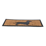 HOMESCAPES Black Dog Silhouette Non-slip Coir Doormat