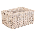 Wicker White Wash Storage Open Basket | Set-of-4 | White