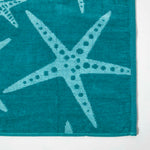 HOMESCAPES Blue Starfish 100% Recycled Cotton Beach Towel
