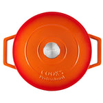 Cast Iron Casserole Dish 26cm Oven Proof Pan & Lid | 26cm | Orange