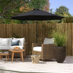 2.7m Patio Led Umbrella W/ Tilt/crank | Black