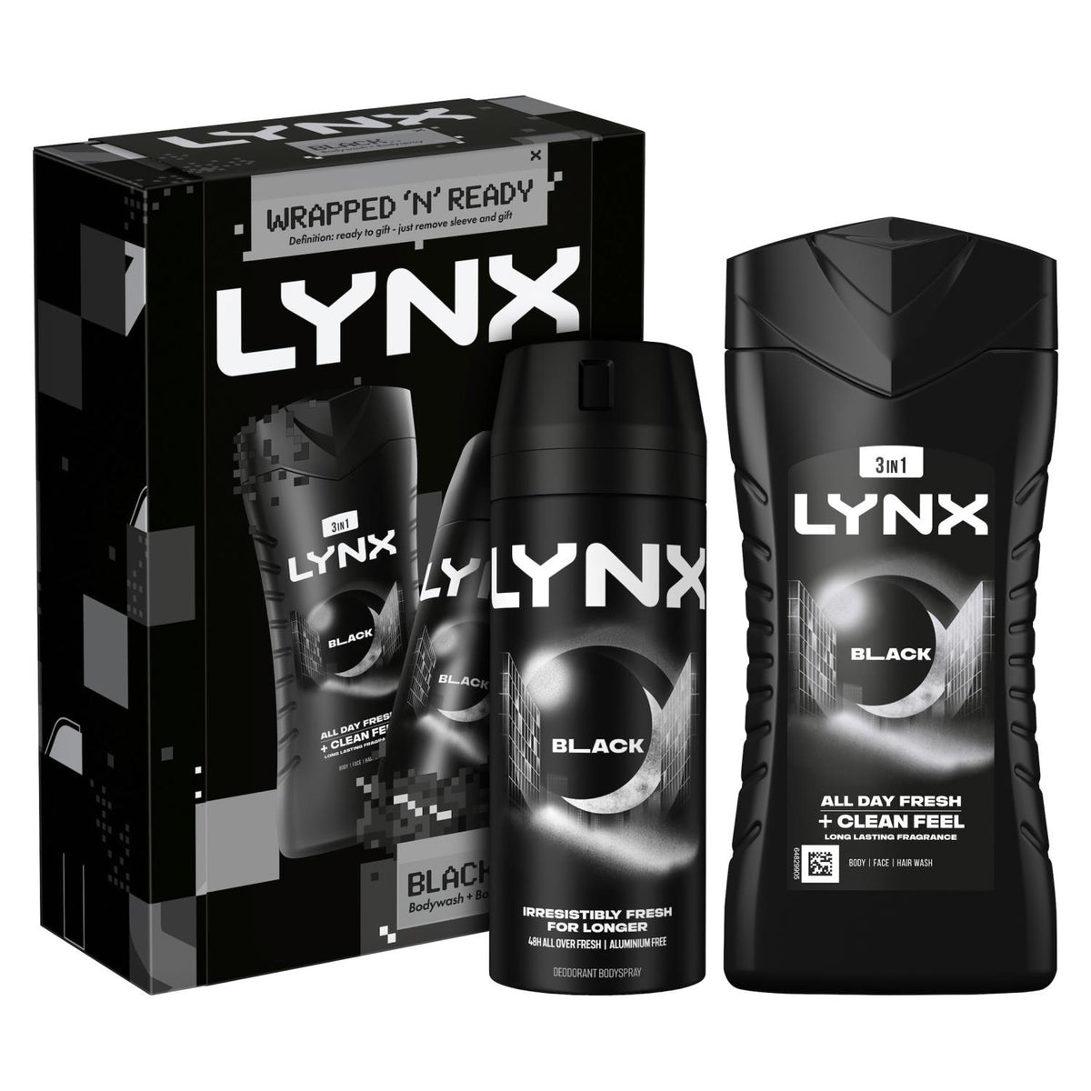 Black Duo Gift Set: Body Wash & Body Spray, 2 Piece Each | Set of 2