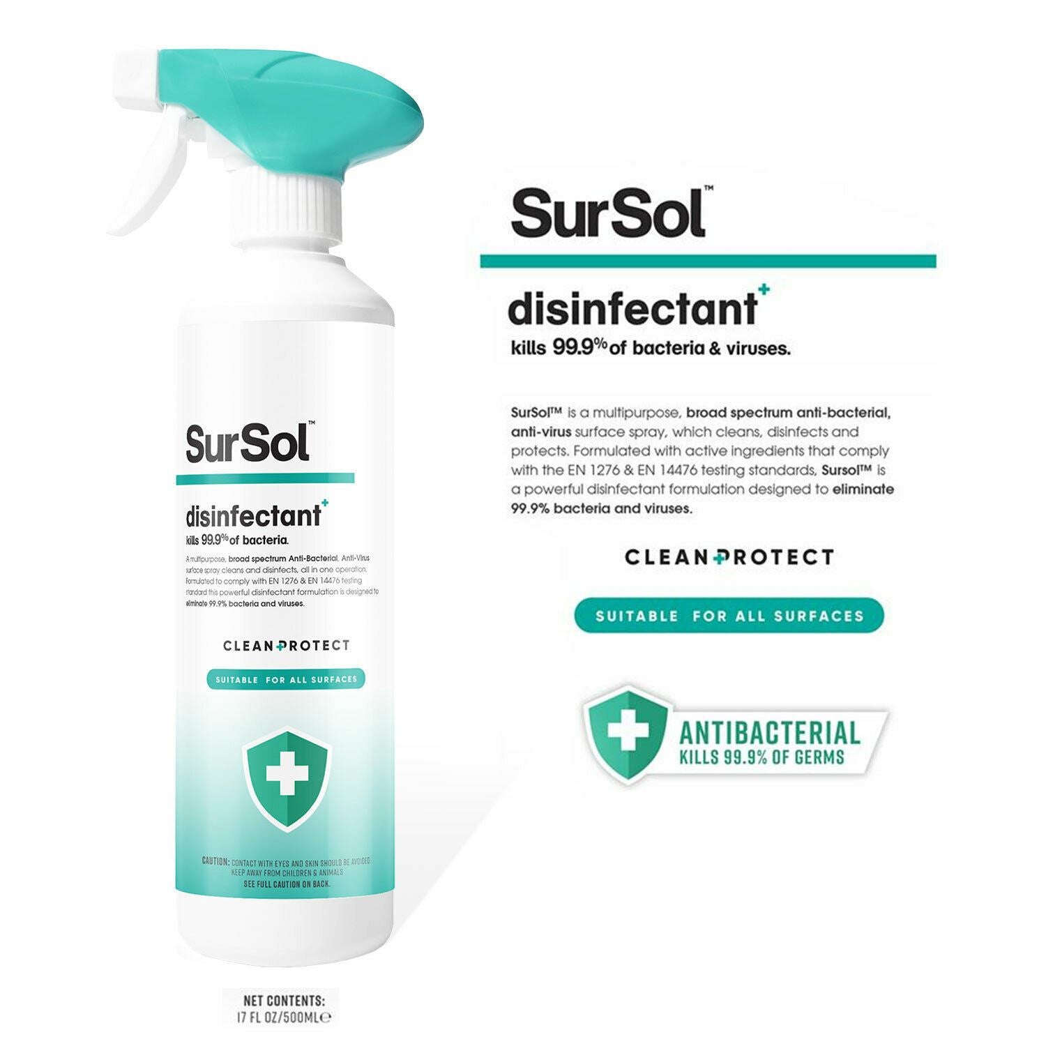 Clean + Protect Disinfectant For All Surfaces, 500ml