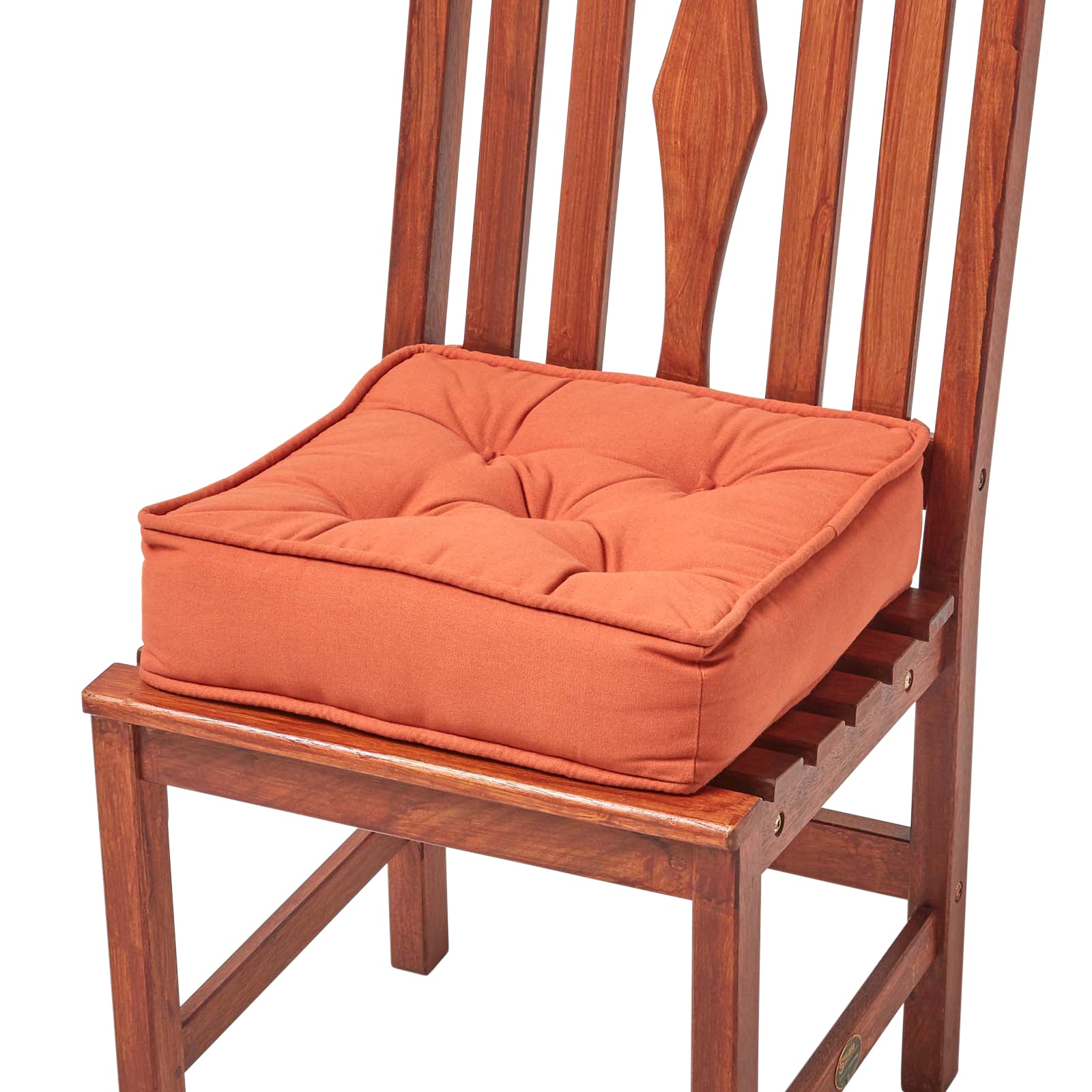 Cotton Dining Chair Booster Cushion | 40cm x 40cm | Terracotta